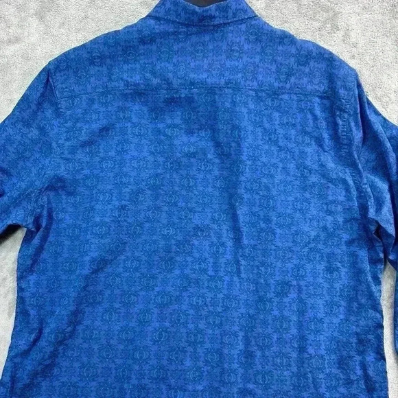 Robert Graham Shirt Men's 2XL Blue Geometric Print Button Up Paisley Long Sleeve - Picture 10 of 10